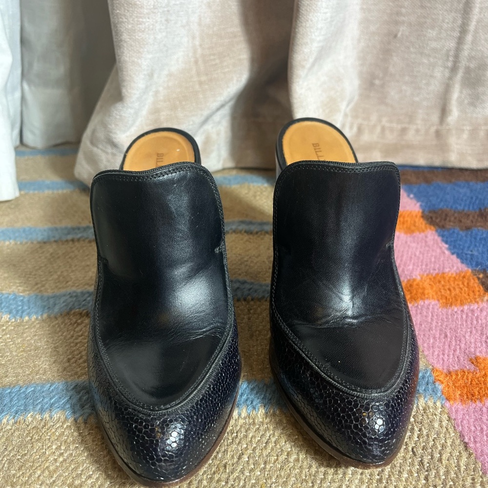 Billy Reid Black Leather Mules